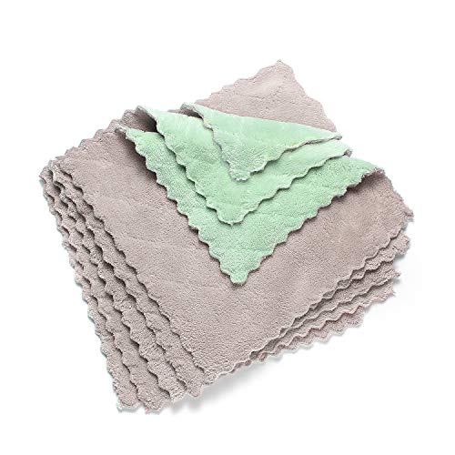 kimteny Microfiber Dish Cloths for Washing Dishes 5 Pack, Green-Grey - color: Green-grey