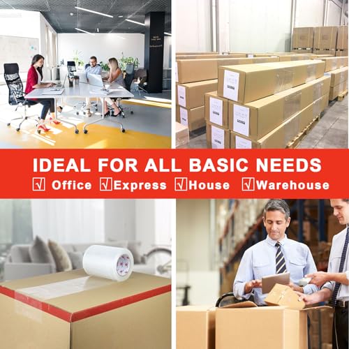 BOMEI PACK Clear Shipping Tape 6" Wide, 6 inch x 110 Yards (330ft), Industrial Grade 6 inch Heavy Duty Packing Tape for Box Office Moving, Shipping and Mailing - size: 6 inch x 110 yards