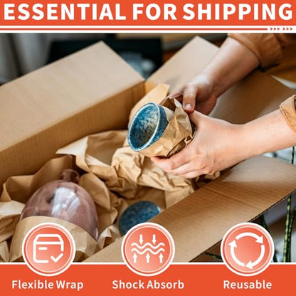 Kraft Paper Sheets, 83 PCS Packing Paper Sheets, 14.5" x 11" Sheet Size Craft Paper, Durable Packing Paper, Foldable Shipping Paper for Shipping, Packaging, DIY, Moving(Brown)