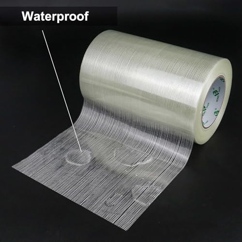 BOMEI PACK Wide Heavy Duty Fiberglass Filament Reinforced Packing Tape 8inch, 60yds x 5.5mil - size: 1Roll: 200mmx60y
