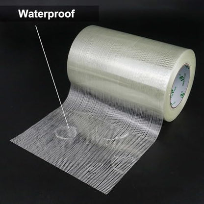 BOMEI PACK Wide Heavy Duty Fiberglass Filament Reinforced Packing Tape 8inch, 60yds x 5.5mil - size: 1Roll: 200mmx60y