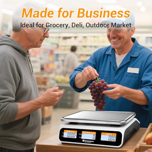 Commercial Scale 66lb/30kg Price Computing Scale for Farmers Market - color: Stainless Steel Scale Pan-Upgrade LCD