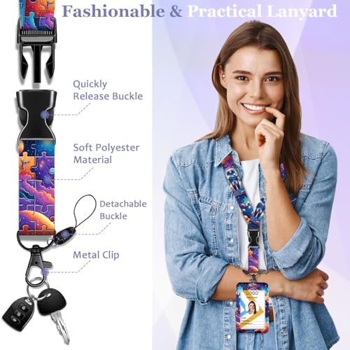 Funny Astronaut ID Badge Holder with Lanyard and Retractable Badge Reel - color: Mystery Astronaut