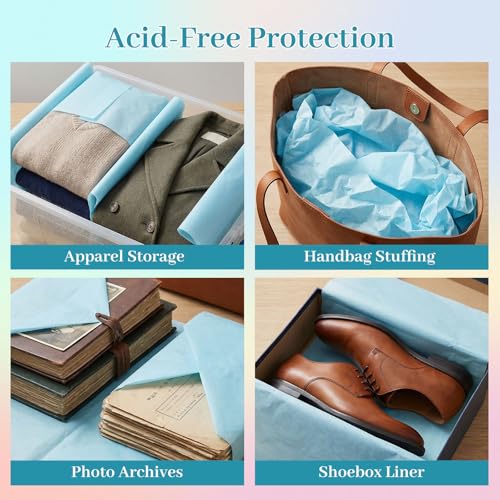 Shindel Light Blue Tissue Paper 120 Sheets, 20 X 14 inch for Gift Bags - color: Blue