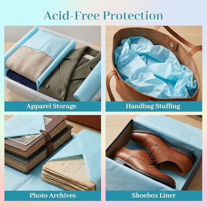 Shindel Light Blue Tissue Paper 120 Sheets, 20 X 14 inch for Gift Bags - color: Blue