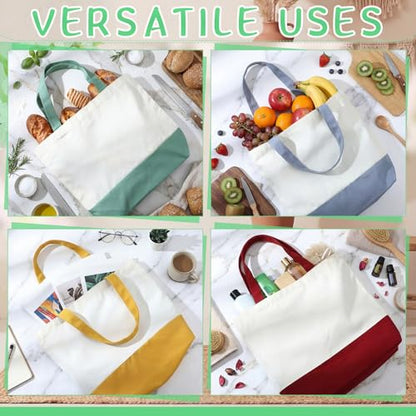 Epakh Canvas Tote Bags Bulk 18.5 x 15 In - color: Beige and Colorful