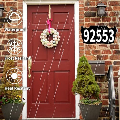 Double sided Metal Mailbox Numbers, Address Plaque - color: Black(hanging)