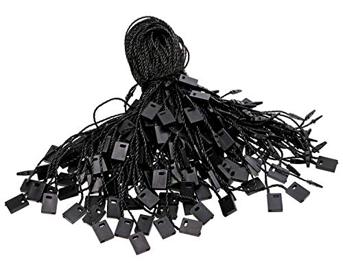 Tupalizy 7 Inch Nylon Hang Tag String for Clothes Gift Bags Price Tags Shoes Snap Lock Pin Loop Fastener Hook Ties Tag Rope for Belts Pocket Squares Luggage Label Attachment, 120PCS (Black) - color: Black