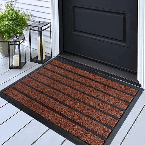 Ubdyo Extra Durable Door Mat Outside Entrance (30" x 17", Bright Burgundy) - color: Bright Burgundy, size: 30" x 17" (Rectangular)