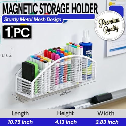 Magnetic Dry Erase Marker Holder for Whiteboard, 5 Slots Whiteboard Organizer with Strong Magnet, 10 Inch Storage Holder for Markers, Erasers, Pens and Classroom Supplies (White) - size: 5 Slots Magnetic Dry Erase Marker Holder(White)