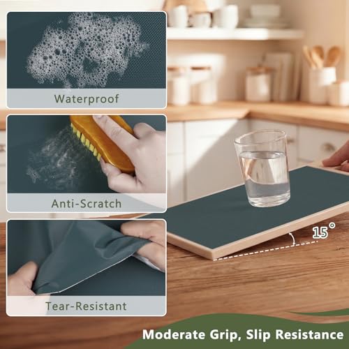 Anze Adhesive Shelf Liner for Kitchen Cabinet, 23.6 x 157.5 in, Green - color: Sticky Green, size: 23.6"W x 157.5"L