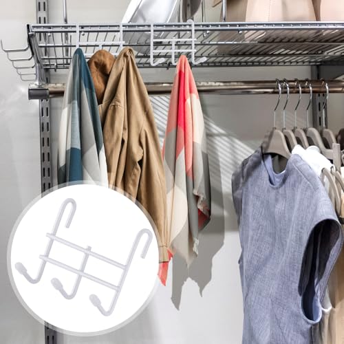 Teenyyou 6 Pack 3 Hook Attachment for Wire Shelving, White - color: White