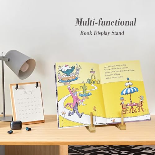 3 Pcs Wood Book Display Stand, 5-Tier Tabletop Bookshelf & Magazine Rack - color: Natural-3 Pcs