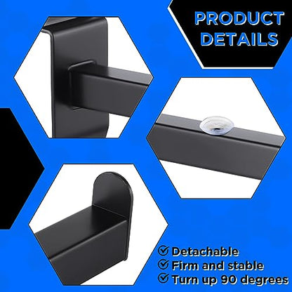 Yexiya 24 Pcs 10 Inch Slatwall Shelf Bracket Heavy Duty Slatwall Shelves Display Hooks Hangers Floating Slatwall Accessories for Panel Retail Shop Garage Room Storage Organizer Exhibition (Black)