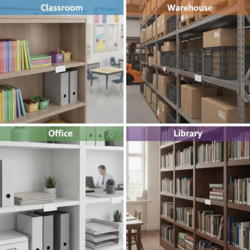 Containlol 15 Pcs Moveable Shelf Label Holder for Library, 3 x 1.6 Inch - size: 3 x 1.6 Inch