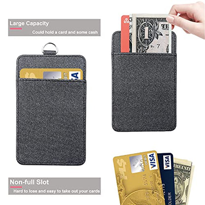 PU Leather ID Badge Holder, Life-Mate ID Badge Holder with 1 Clear ID Window 1 Credit Card Slot and PU Leather Lanyard for Badge Credit Cards College ID Cards in Glitter Black