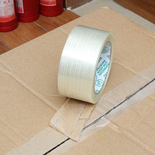 ZOEYES 4 Pack Filament Tape 2 Inch x 82FT, Heavy Duty Reinforced Strapping Tape 5.3 Mil Fiberglass Tape for Packing and Shipping
