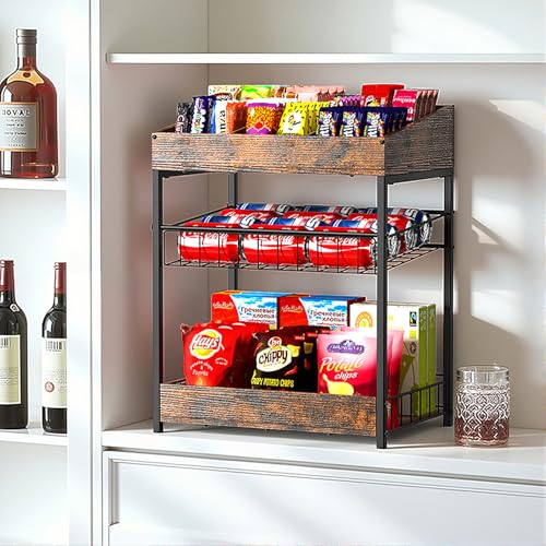 Snack Organizer for Countertop, 6 Adjustable Compartment - size: 40×28×52cm