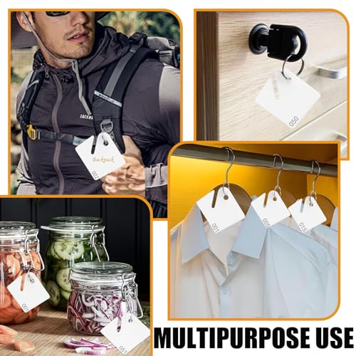 100 Pcs Key Tags Plastic Slotted Tags with Ring, Tags with Number(1-100)