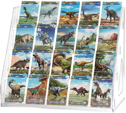 4 Tier Card Stand, 2Pack Clear Card Display for Greeting Cards, Postcards, Stickers,Sports Cards,Trading Card,Tiered display rack,Retail Photos Shelf for Vendors Craft Collection Show (2Pack-4Tier) - size: 2Pack-4Tier