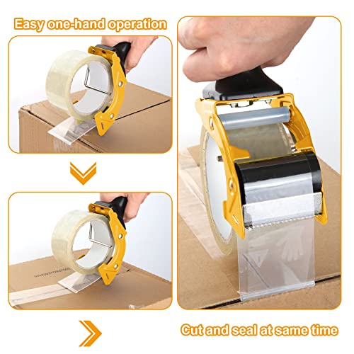 Acrux7 2 PCS 2 Inch Packing Tape Gun, Rapid Replace Packing Tape Dispenser Guns with Ergonomic Grip, Handheld Tape Gun Dispenser Heavy Duty Tapes Sealing Cutter for Carton Packaging, Boxes Sealing