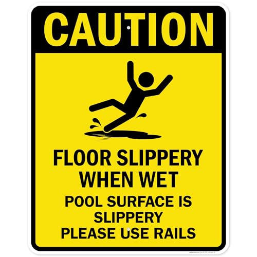 Caution Floor Slippery When Wet With Graphic Sign, 24x30 Inches, Rust Free .063 Aluminum, Fade Resistant, Made in USA by My Sign Center - size: 24x30 Aluminum