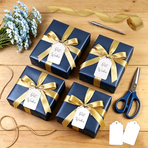CORNER LACE Navy Blue Gift Wrapping Paper Set, Pearlescent Wrapping Paper - color: Navy Blue