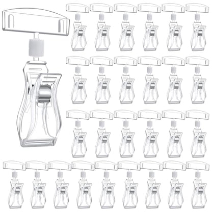 Honeydak 50 Pcs Plastic Sign Holder Clips Swivel, Fan Shaped - style: Fan Shaped