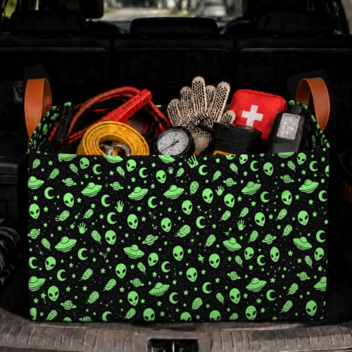 Alien Car Trunk Organizer 20L Collapsible Auto Storage Basket with Handles - color: Alien