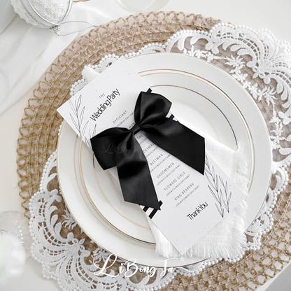 4.5" Small Twist Tie Black Satin Ribbon Gift Wrap Bows 24 Counts - color: Black