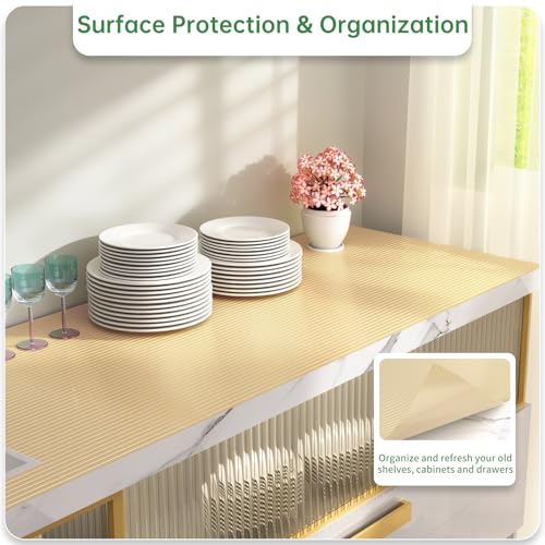 Shelf and Drawer Liner for Kitchen Cabinet Non-Adhesive 18IN x 30FT - color: Beige, size: 18"W x 360"L