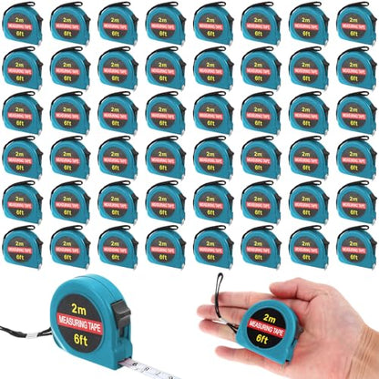 Copkim 50 Pcs 6 ft Mini Tape Measure Retractable Bulk,Lake Blue - color: Lake Blue