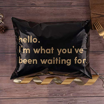 RUSPEPA Poly Mailer Shipping Bag with Self Sealing, Business Text Printed Design 2.3 Mil Heavy Duty Self Seal Mailing Envelopes, 100 Pack 10 x 13 inches, Black - color: Black, size: 10 x 13 inches