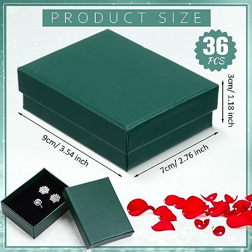 Sasylvia 36 Pcs Jewelry Gift Boxes Cardboard Jewelry Boxes, Dark Green - color: Dark Green