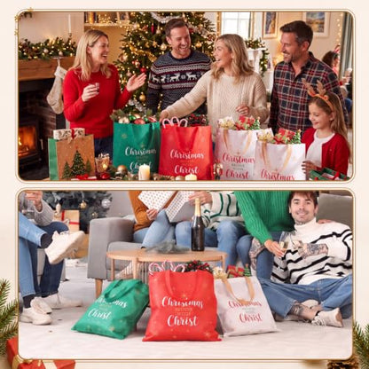 Hosuly 15 Pcs Large Christmas Tote Bags Gift 15 x 17 Inch - style: Christmas