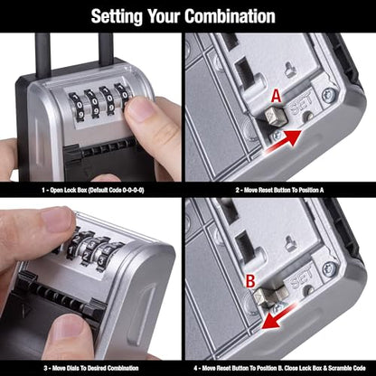 Master Lock High Capacity Key Lockbox, Combination Dial, Removable Shackle - size: 1 Pack, style: Removable Shackle
