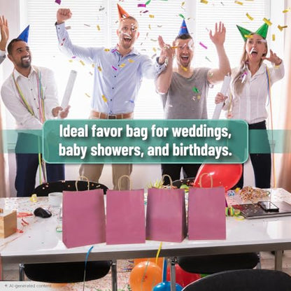 Mr. Pen- Paper Gift Bags with Handles, 32 Pack, 7.6" x 4.7" x 10.6" - color: Light Pink, size: 32 Pack