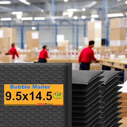 iMBAPrice 9.5x14.5 Inch Black Poly Bubble Mailers, 100-Pack - color: Black Poly Bubble, size: 9.5"x14.5" Poly (100 Envelopes) Value Pack