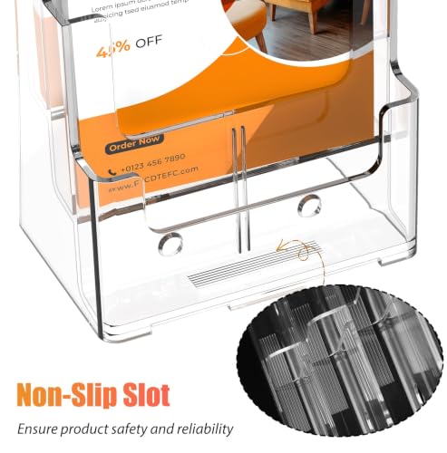 FUCDTEFC 2 Pack Acrylic Brochure Holder 8.5x11 & 4 x9 Inches Universal, Clear 3 Tier Magazine Stand Brochure Display Stand w Removable Divider, Literature Flyer Holder for Wall Mount or Countertop - size: 2 Pack 3-Tier Brochure Holder