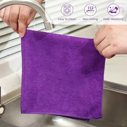 Multi-Use Microfiber Cleaning Cloths 12 Pack, 16 x 16 Inch - color: Multicolor