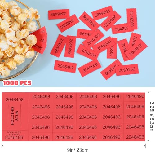 Kosiz 1000 Sheets 25 Bid Raffle Ticket Sheets Chinese Auction Tickets Numbers for Basket Events and Silent Auctions (Red) - color: Red, size: 25 Bid