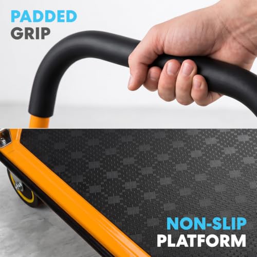 Simpli-Magic Push Cart Dolly, 330 LBS – Foldable Moving Platform Hand Truck – Easy Storage, 360 Degree Swivel Wheels Flat Bed Cart