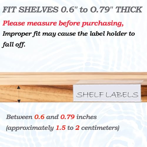30-Pack Clear Plastic Shelf Label Holder Clips, Fits 0.6-0.78 inch Thick Wire & Wood Shelves, Includes 30 Blank Inserts for Retail Supermarket Organization