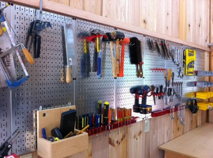 Wall Control Pegboard 32in x 16in Galvanized Metal Pegboard Tool Board Panel - color: Galvanized - Metallic