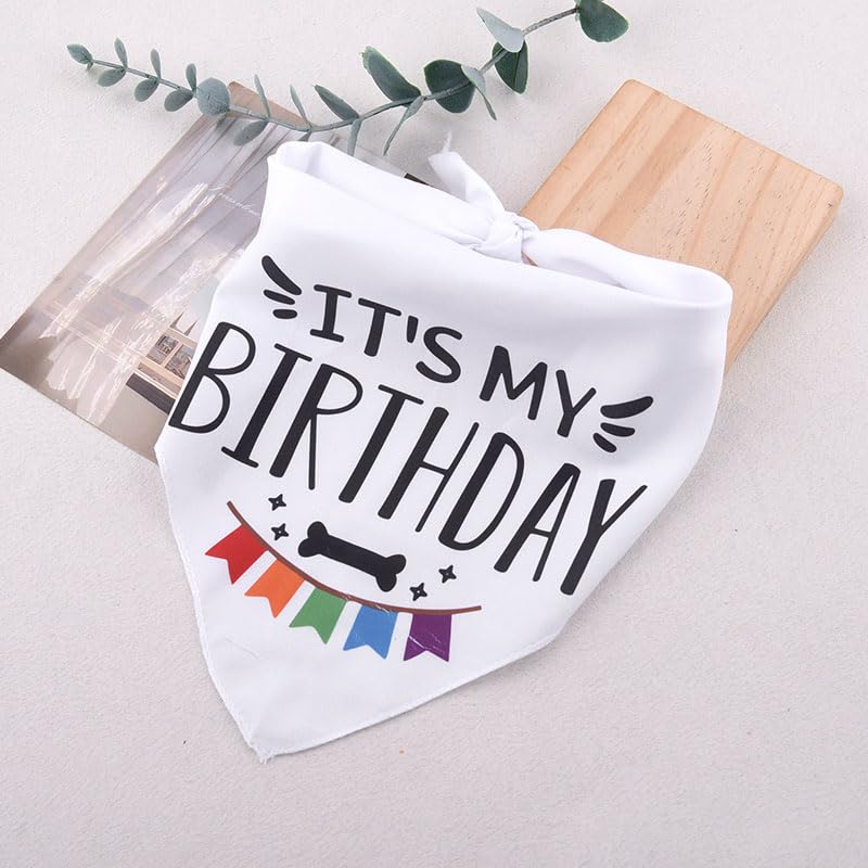 It's My Birthday Dog Bandana Scarf for Medium Large Dogs Birthday Scarf for Puppy Girls Boys Dog Bday Scarf for Girls Boys Dogs Birthday from Pet Owner - color: Birthday Bandana
