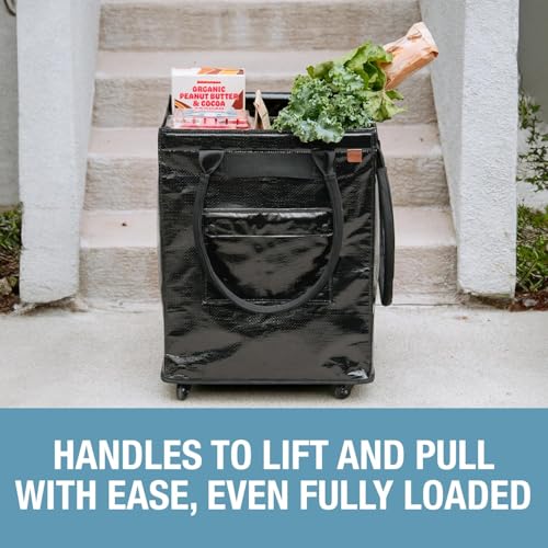 CleverMade Rolling Tote Bag With Wheels, 90L, 75 lb, Leeward Navy - color: Leeward Navy, size: 90l