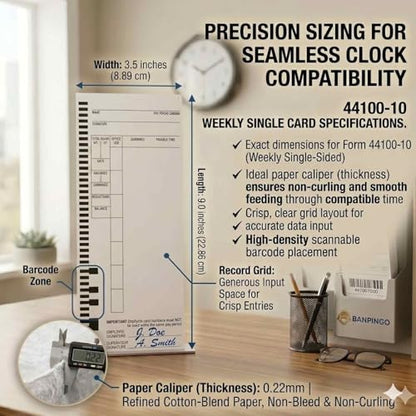 600 44100-10 Weekly Time Cards, Compatible with Pyramid 4000 & 5000 Series