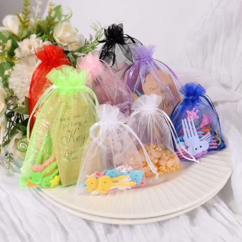 50Pcs Organza Bags 4x6 In Small Mesh Bags Drawstring, Multi Jewelry Bags - color: Mixed, size: 4 x 6 in