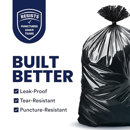 Plasticplace 40-45 Gallon Trash Bags │ 2.3 Mil │ Black Heavy Duty Garbage Can Liners │ 40" x 46" (50 Count)
