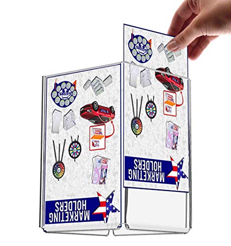 Marketing Holders 4 Pack Sign Holder Tabletop 4 Sided Square with Open Center 4" x 6" Clear Acrylic Menu Flyer Brochure Display Frame Multi Panel Sign Display